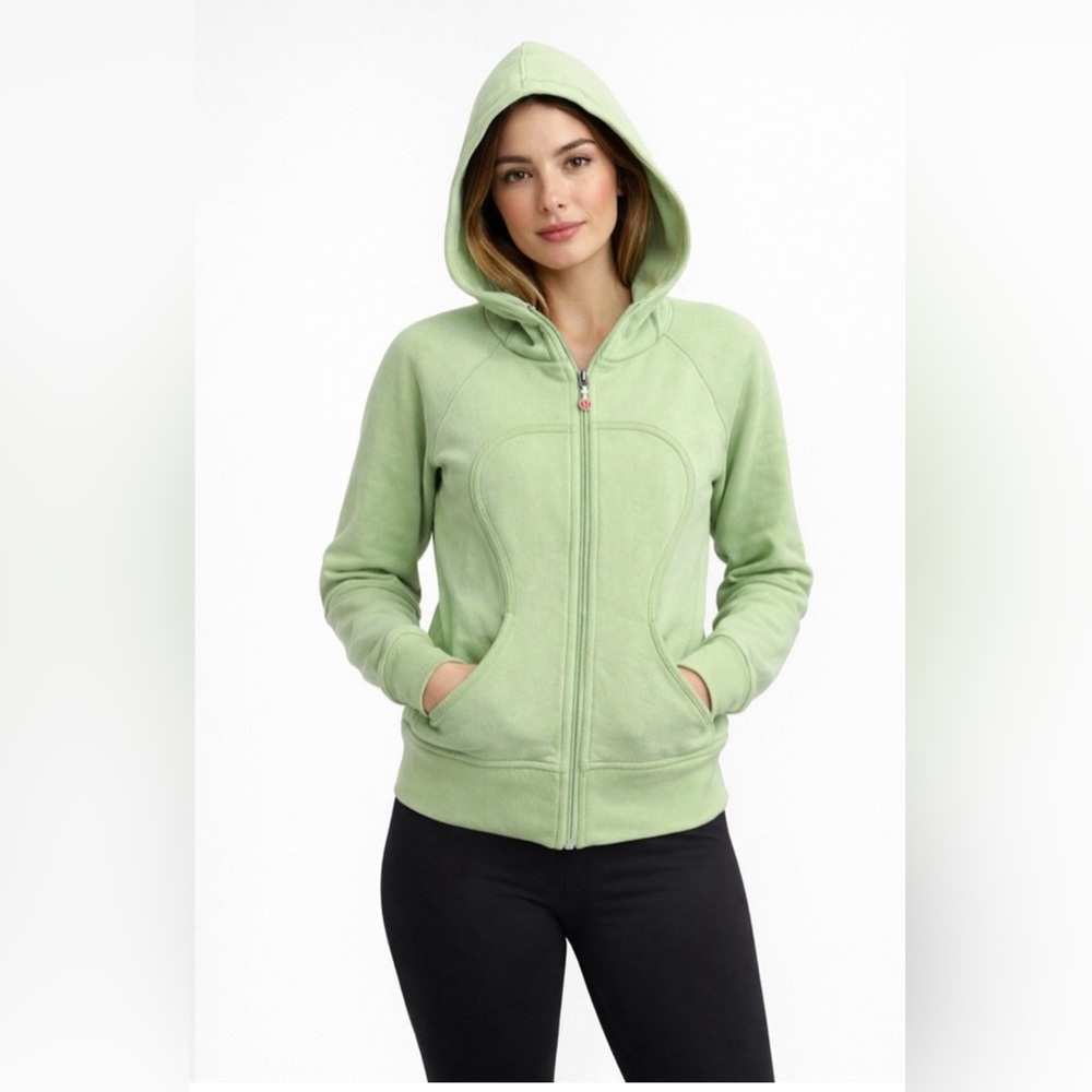 Lululemon Full Zip Scuba Hoodie Size US 4 Lime Green Athletic